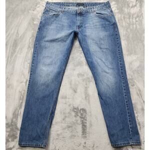 R. Society Jeans Mens 44/34 Blue The Straight Leg Casual Denim Classic Faded